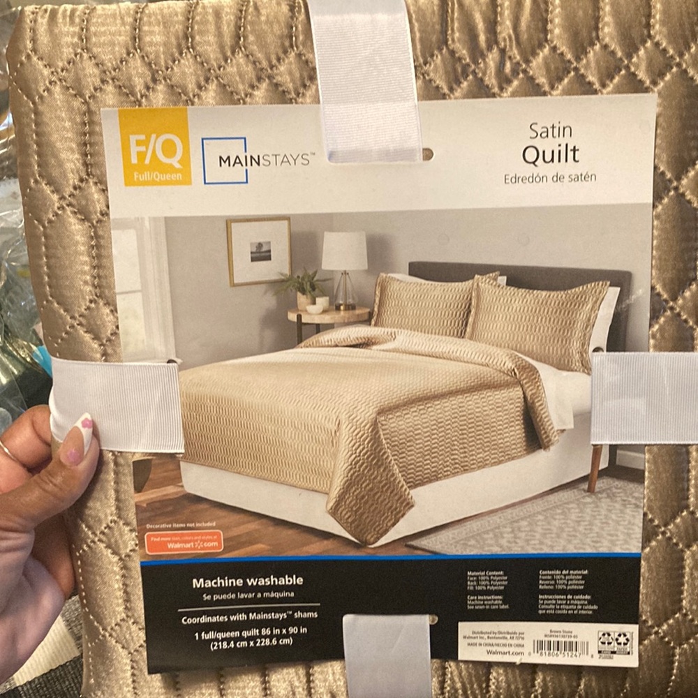 Mainstays Satin Quilt in Gold Color